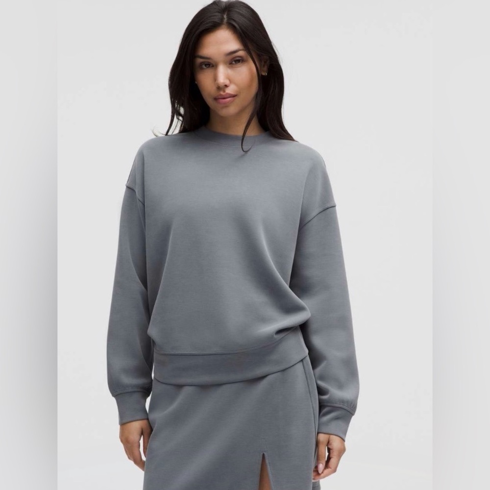 Lululemon Softstreme Cozy Crewneck  oversized Sweatshirt in Slate Solar Gray